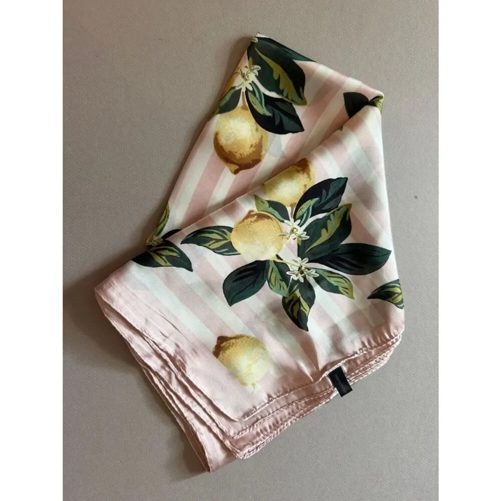 Pink Lemon Print Scarf A1874